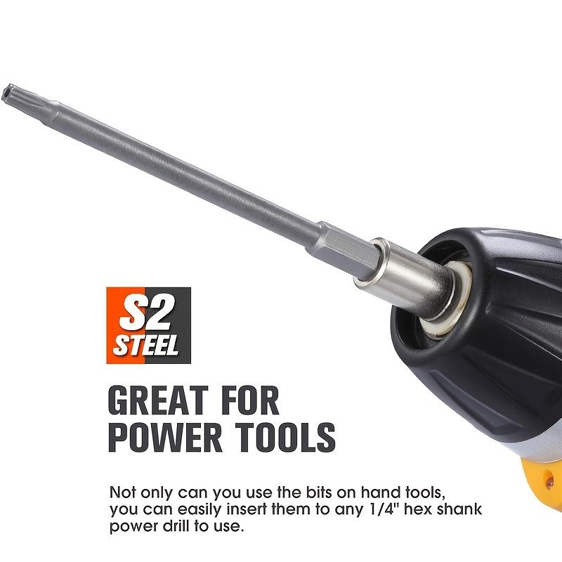 8pcs Hollow Plum Blossom Screwdriver Head 100mm Long S2 Hexagonal Handle Screwdriver Screwdriver Bit Electric Tool Drill Set