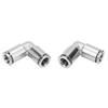 2Pcs All copper Nickel plated Elbow 90 Degree Air Hose Pneumatic Quick Connector Fittings(8mm)