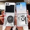 Vintage Camera Pattern Case For Samsung Galaxy Z Flip 8 7 FE 6 5 Z Flip8 Flip7 Flip6 Magnetic Clear Hard PC Folding Phone Cover