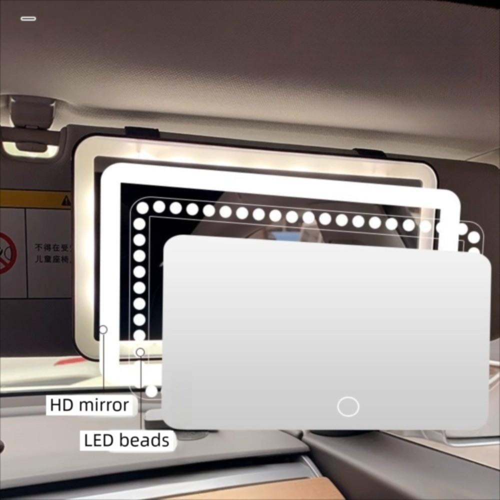HD LED Car Makeup Mirror Car Visor Mount Fill Light Mirror New Makeup Mirror  Vehicle Interior
