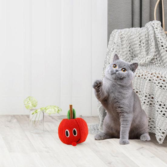 Interactive Cat Toys with Catnip Teeth Cleaning Cute Fruit Shape Bite Resistant Relieve Boredom Soft Plush Cat Toys