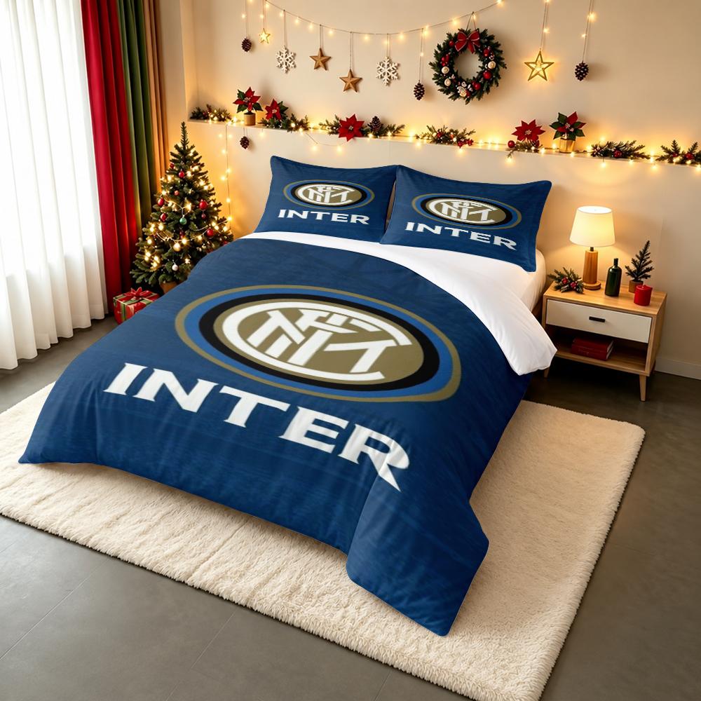 "Inter Milan Logo Blue and Gold Bedding set, Bedding set (1 duvet cover, 2 pillowcases, duvet not included)
