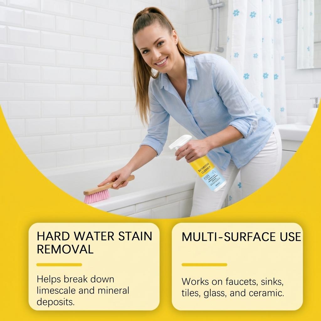 Spray do Czyszczenia Łazienki 120 ml Usuwa Kamień i Osady Mineralne Odpowiedni do Codziennego Czyszczenia i Odnawiania Powierzchni do Użytku w Łazience i Toalecie