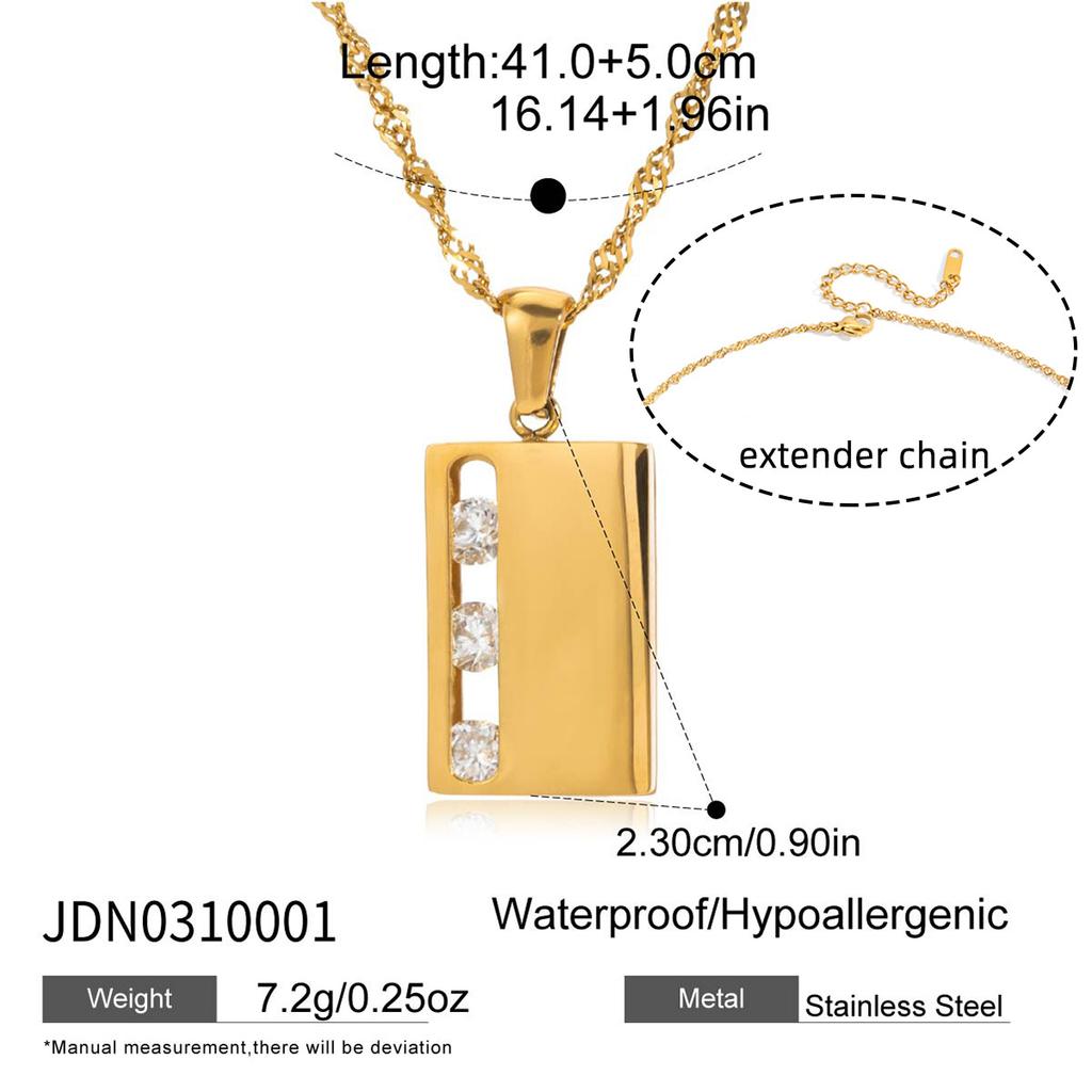 European and American Stainless Steel Movable Zircon Necklace Accessories Sweater Chain Popular Titanium Steel