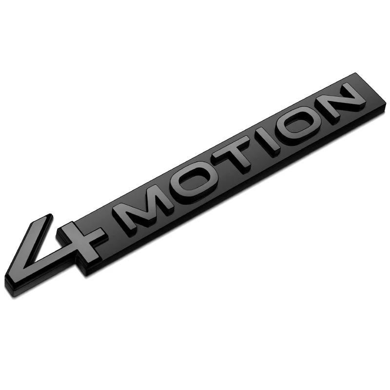 1Pc Matel 4MOTION Trunk Emblem For VW Sticker Glossy Black 4MOTION Tiguan Rline Touareg Golf Passat Bora