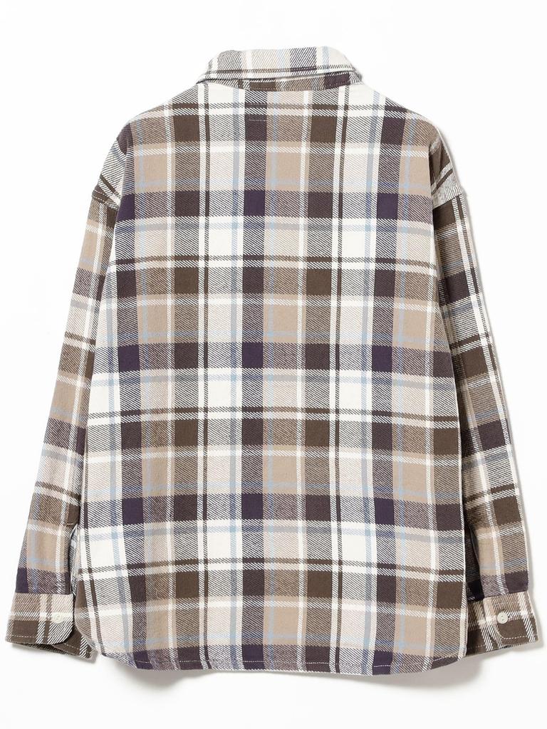 Beams Boy Women's Work Check Shirt, IVORY 2, L/S