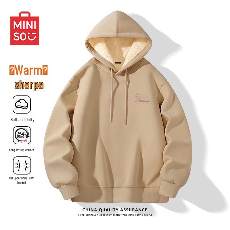 MINISO Men's Heavyweight Hooded Pullover Sweatshirt