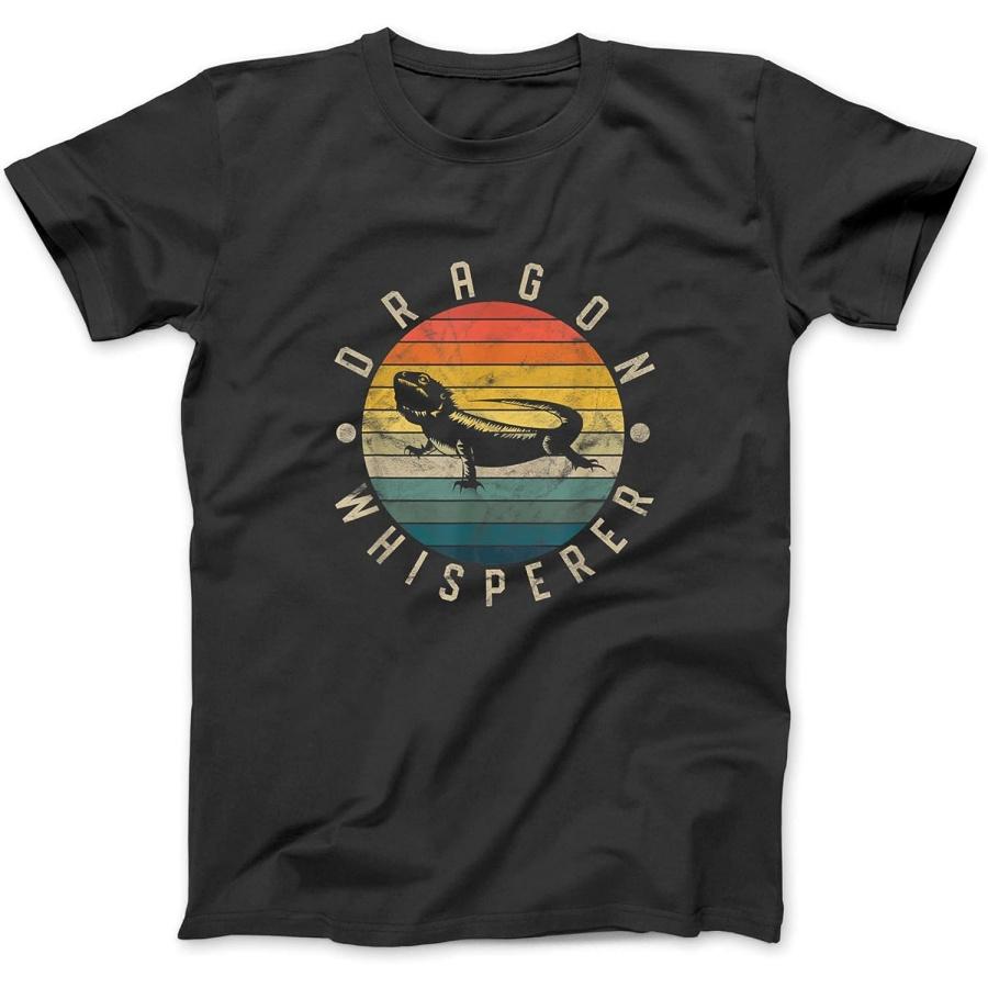 Заклинатель Бородатых Драконов Винтажный Закат Ящерица Рептилия Футболка Черная S