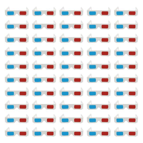 

10/20/30/50/100 пар красные, синие стерео очки 3D бумажные очки складной бумажный храм 3D очки украшение из пленки 50pcs