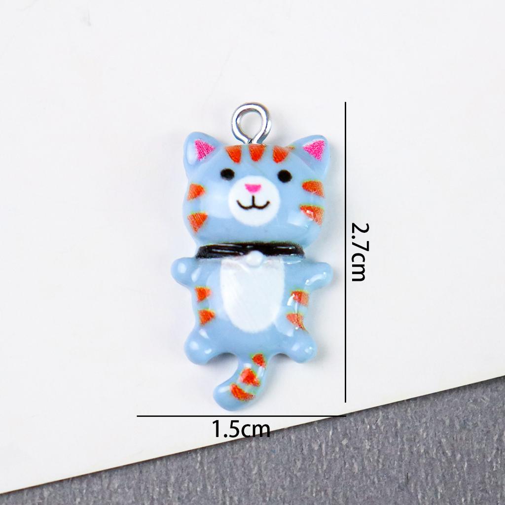 DW08 20 Stück 15x28mm Tollpatschig Entzückende Persönlichkeit Cartoon Niedliches Katzen-Design 3D Harz Tieranhänger DIY Armband Handgemachter Schmuck