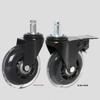 Shengbei 2.5-inch Black Transparent Stem Caster Wheels (2-Pack)