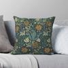 William Morris Fabric Square Pillowcase Polyester Linen Velvet Creative Zip Decor Pillow Case Car Cushion Case 18"