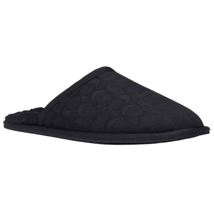 Coach Round Toe Slip-On Sandals Men Footwear Black C2465-BLK