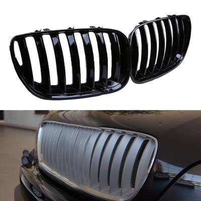 1 Pair Car Grilles Single Line Anti-scratch ABS Car Front Hood