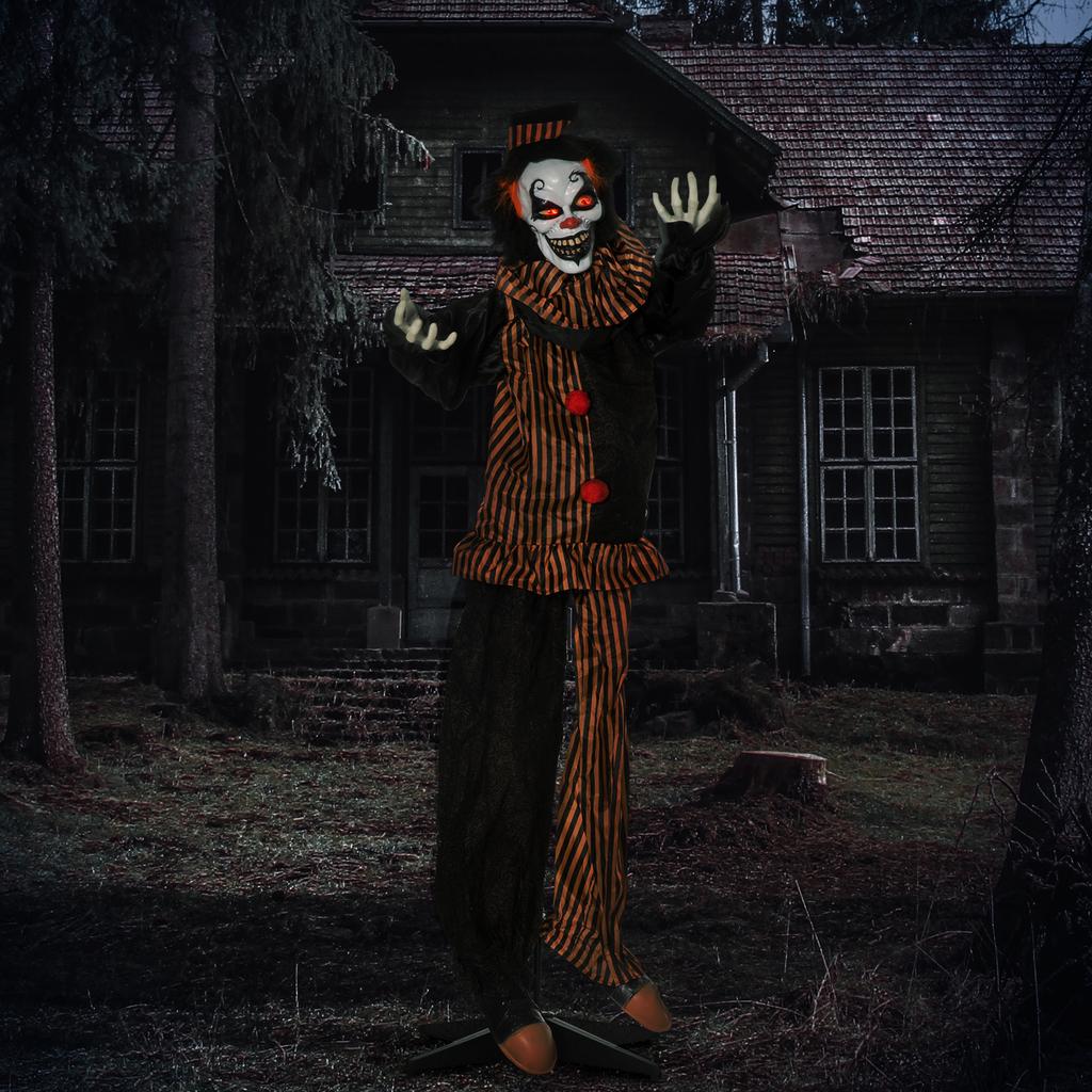 Halloween decoration horror clown with special effects and sound function 100 cm x 18 cm x 153 cm