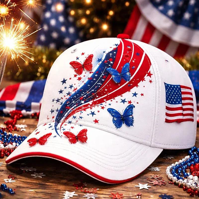 Sequined Butterfly D Printed Baseball Cap Ladies Spring Summer Outdoor Travel Sun Protection Cap Versatile