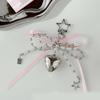 Fashionable Faux Pearls Bowtie Charm Stylish Bowknot Ribbon Keychain Bag Ornament Jewelry for Purses and Accessories