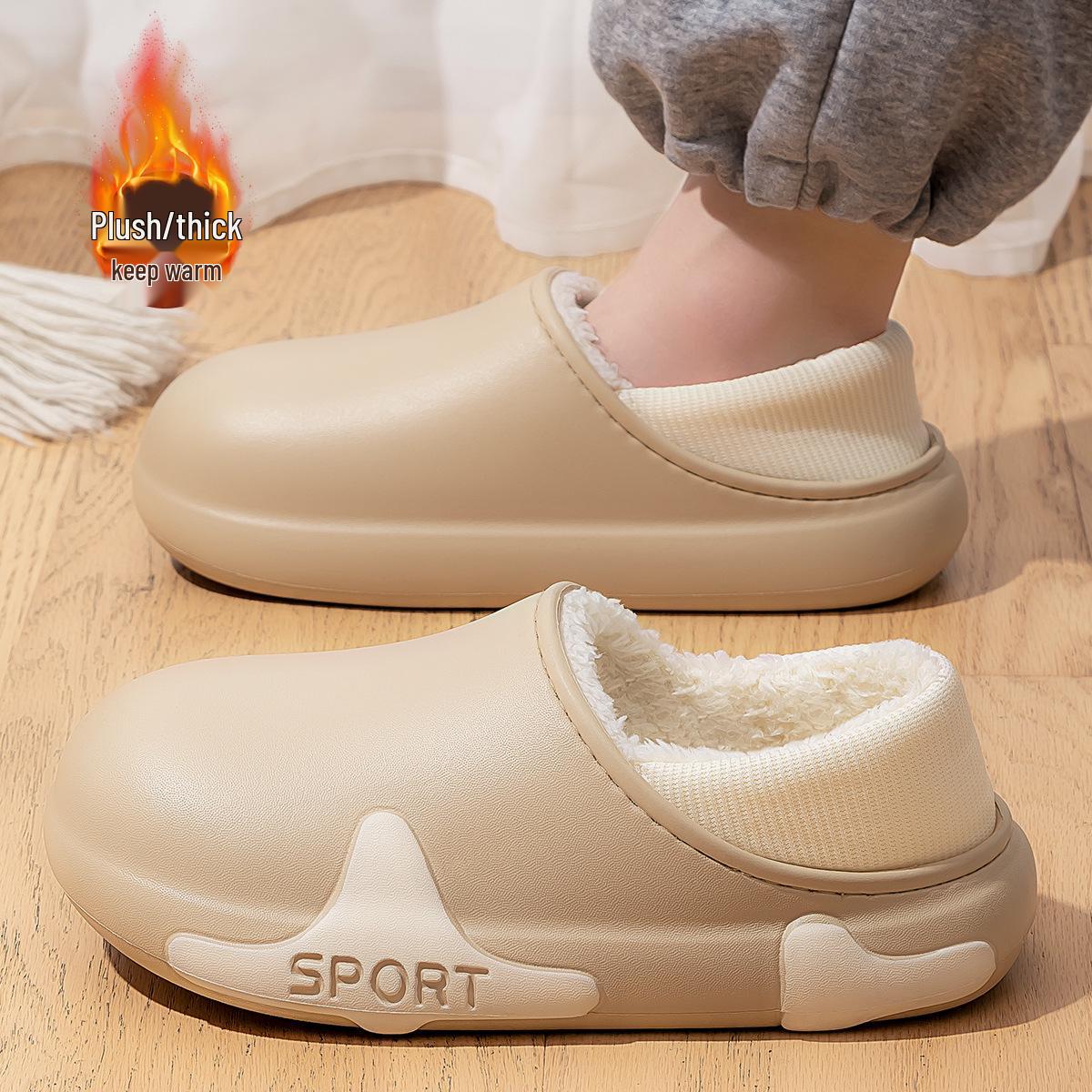 

Jieleya Unisex Waterproof Non-slip Plush Slippers: Thick, Warm, and Outdoor/Indoor Use 44-45 fits 43-44