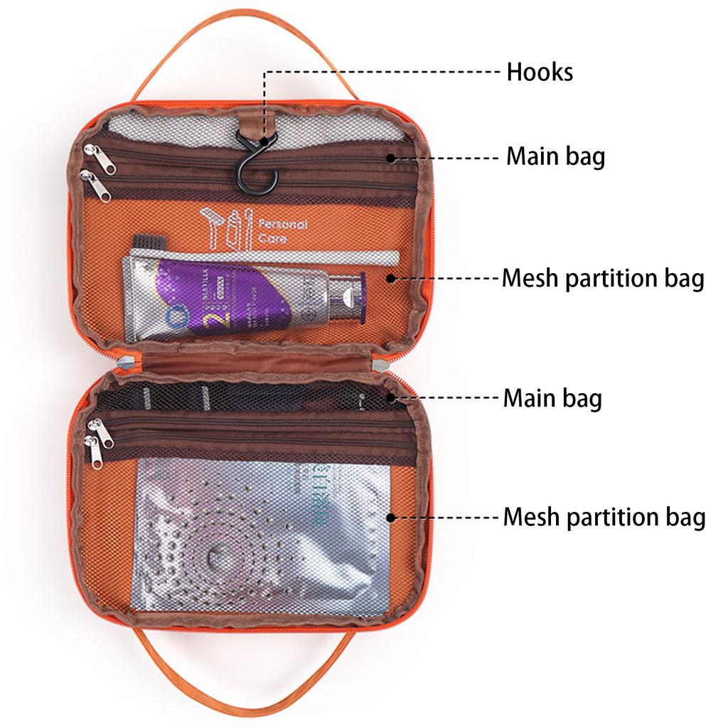Multifunctional Storage Bag Cosmetic Tool Organizer Large Capacity Toiletry Bag Easy to Clean Travel Makeup Holder