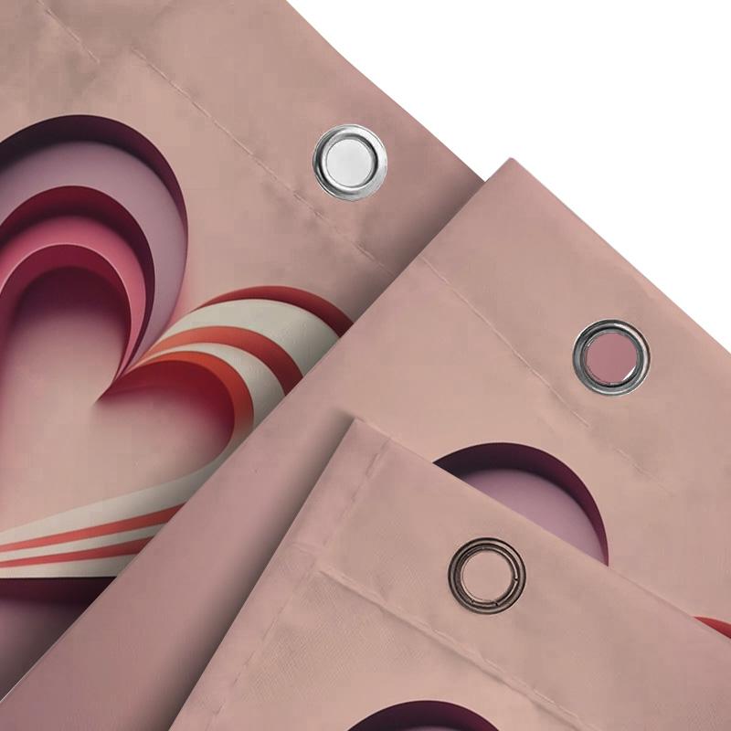 Layered Heart Shower Curtain - Modern Bathroom Decor