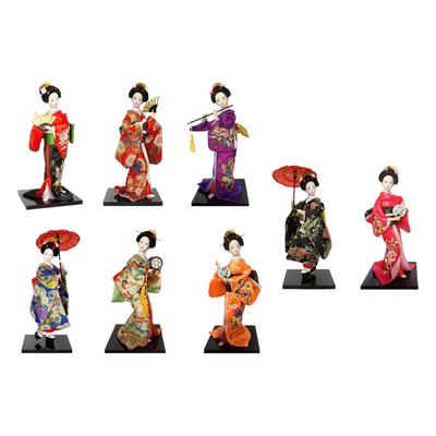 Sammlerfigur Ornament Miniatur Japanischer Kimono Geisha Puppe Asiatische Statue für Schlafzimmer Bauernhaus Home Office Geburtstag