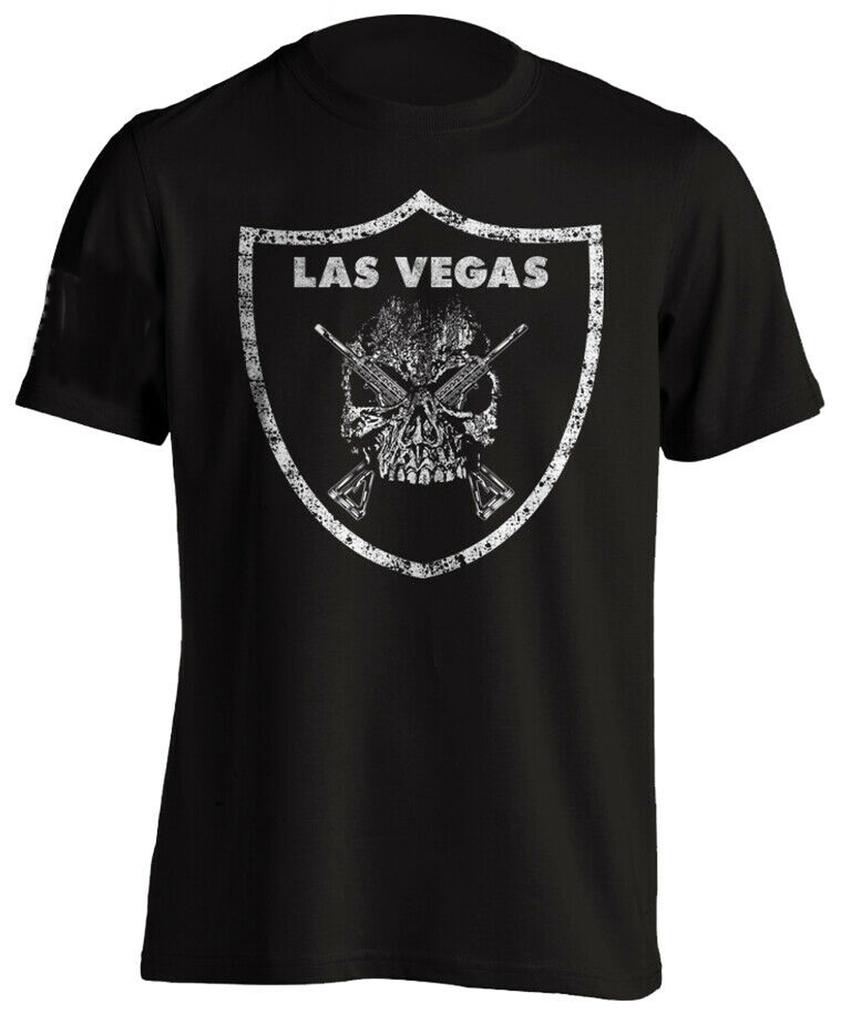 Las Vegas Raiders Military Style Skull Grunge TShirt Summer Cotton Short Sleeve ONeck Mens T Shirt New S3XL