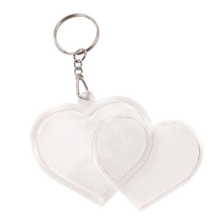 CTOP 2 Porte-Clefs Coeur Acrylique Transparent