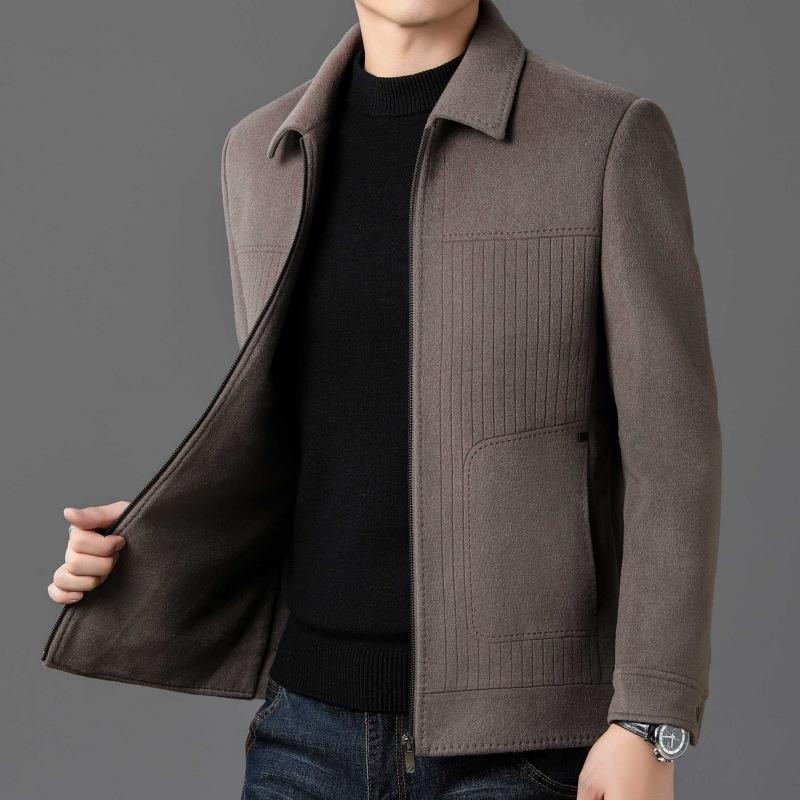 Winter Woolen Short Coat Men's Double-sided Cashmere Coat Winter Lapel Casual Woolen Jacket