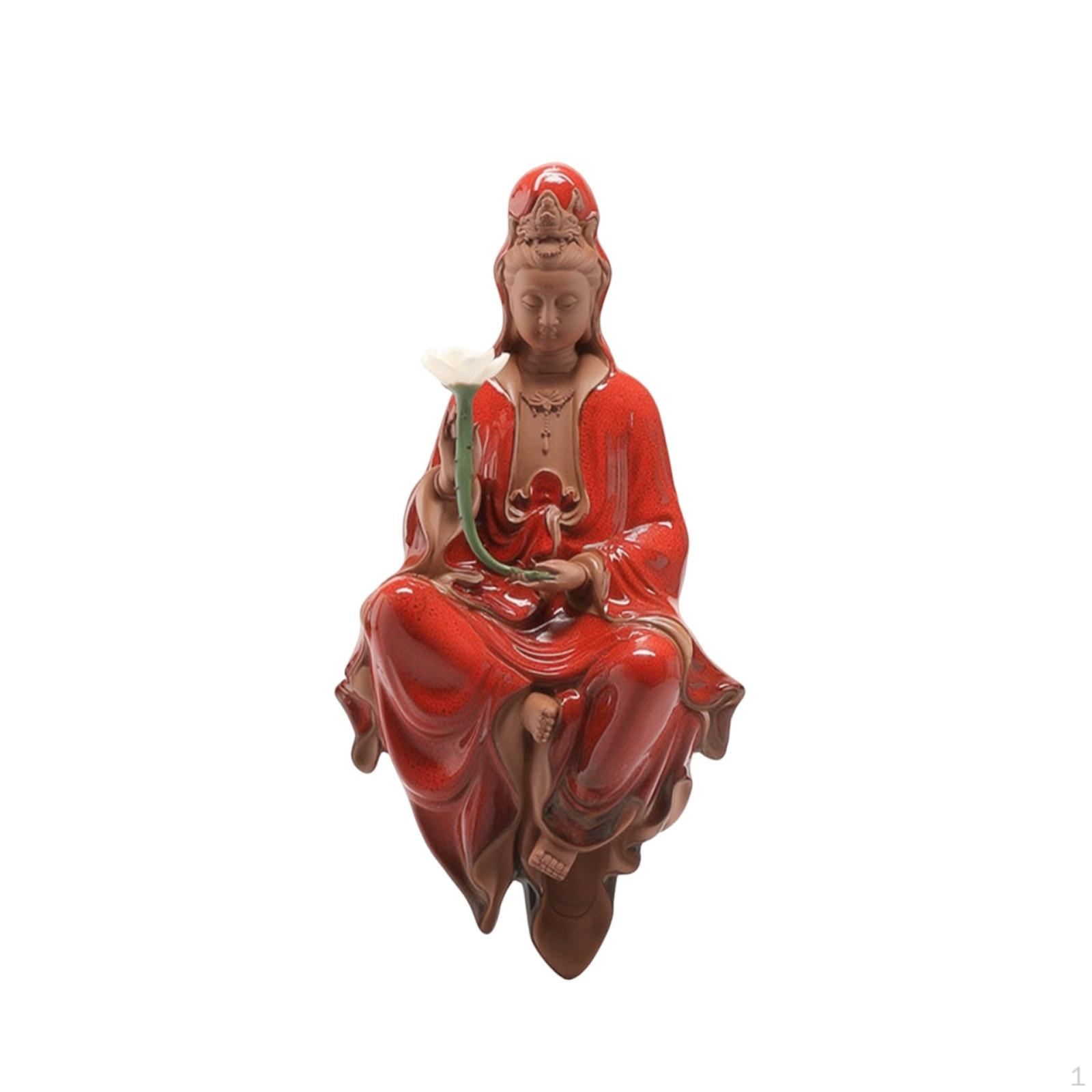 Guanyin Figurine with Meditative Style Bodhisattva Glazed for Meditation