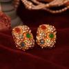 Retro Vintage Luxury Gold-Plated Gemstone Rhinestone Earrings