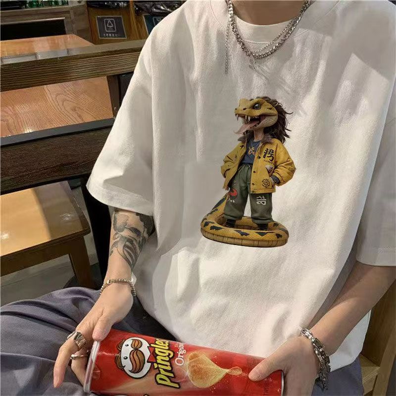 Summer new boys handsome short-sleeved t-shirt pure cotton loose round neck casual t-shirt top