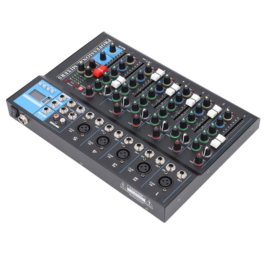7 Channel Mixer USB Sound Board Mixing Console Professional Stage Equipment 100‑240V US Plug