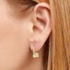 Huitan Gold Color Lock Hoop Earrings for Women Small Stylish Shiny Female Accessories Luxury  Party Attractive Fashion Jewelry