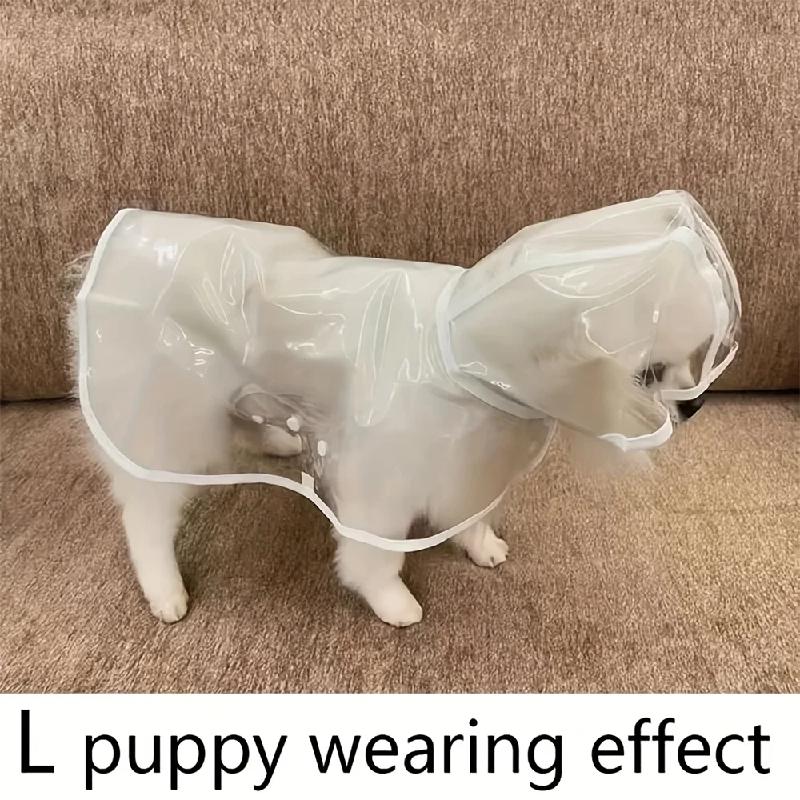 Transparent Waterproof Dog Raincoat, Raincoat for Small and Medium-Sized Dogs, Teddy and Bichon Frise Dog for Rainy Days Walking