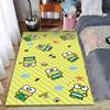 Cute Cartoon Frog Pattern Carpet, Green Striped Kids Room Decor Rug Suitable for Use As an Anti-slip for Living Room Bedroom Sofas
