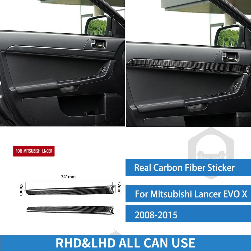 For Mitsubishi Lancer Evolution EVO X 2008-2015 Center Full Set Suit Cover Real Carbon Fiber Sticker Car Interior Accessories
