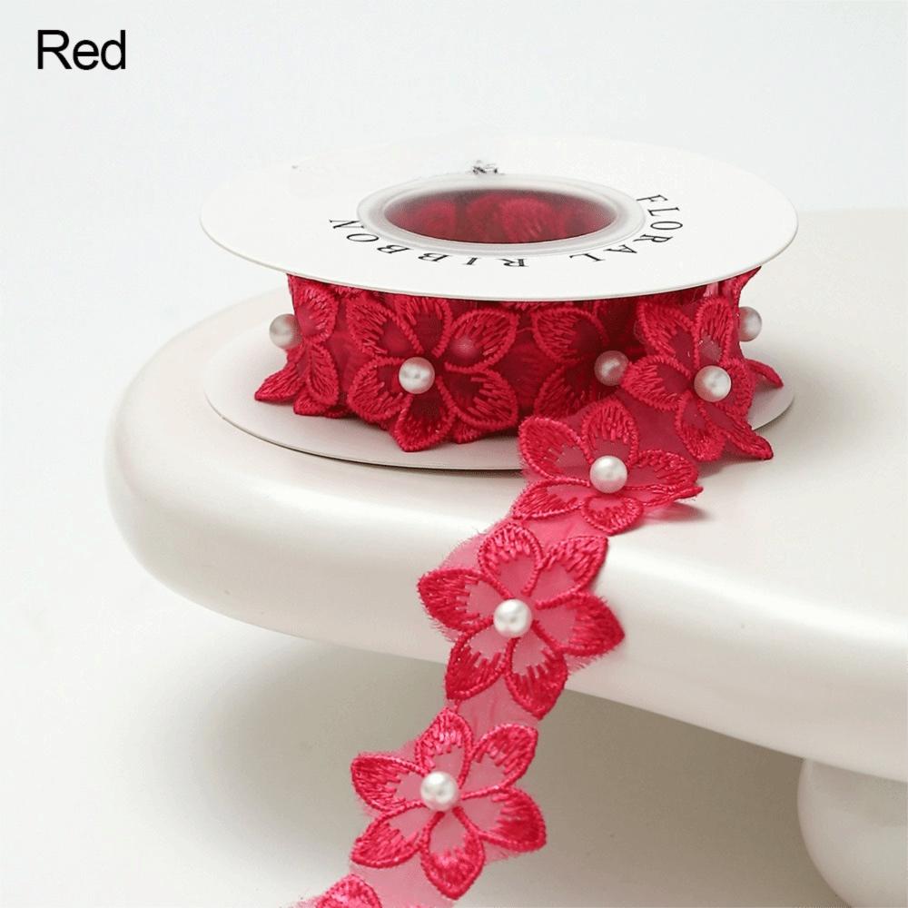 New DIY Sewing Supplies Embroidered Lace Ribbon Wedding Dress Quality Flower Trim Home Decor Beaded Fringe Lace Flower Wrapping
