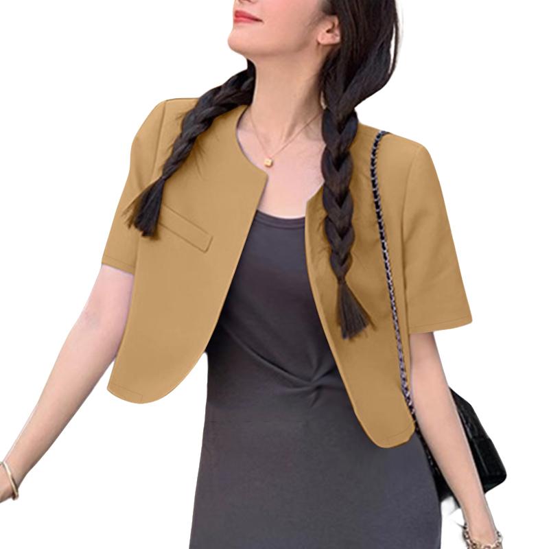 ZANZEA Womens Casual Short Sleeve Cropped Open Front Cardigan Tops