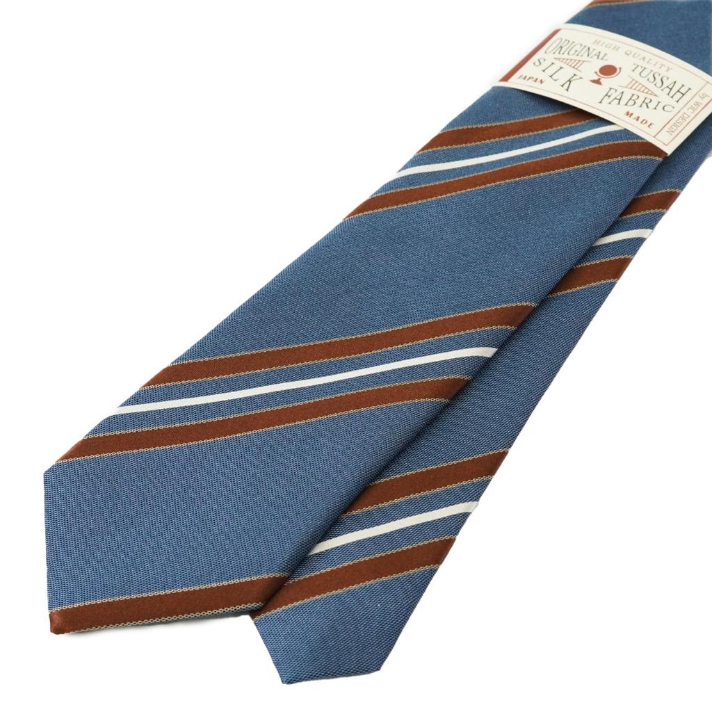 [WIC DESIGN  TUSSAH SILK Striped Tie]