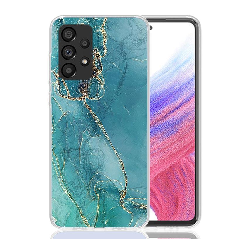 Fashion Gold Pink Geometric Marble Case Phone Cover for Samsung Galaxy A17 A16 A15 A14 A13 A56 A55 A54 A53 A36 A35 A34 A33 A26 A