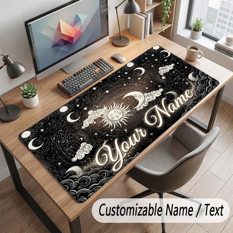 Decorative Artwork Theme Customized Mouse Pad Personalized Print Name Text Desk Mat For Home Office Table Decor