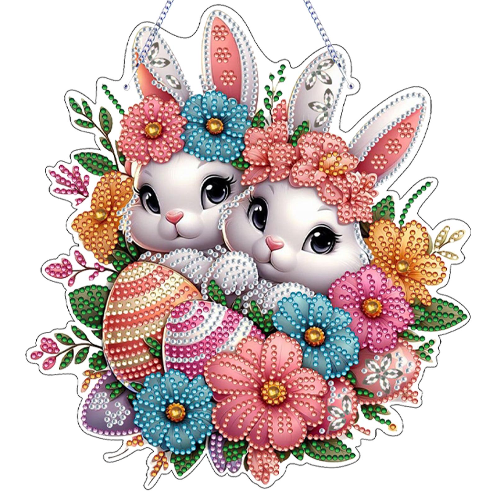 

Easter 2D Flat DIY Rhinestone Diamond Art Window Pendants Special Shape Crystal Painting Ornament DIY Home Decor Hanging Charm