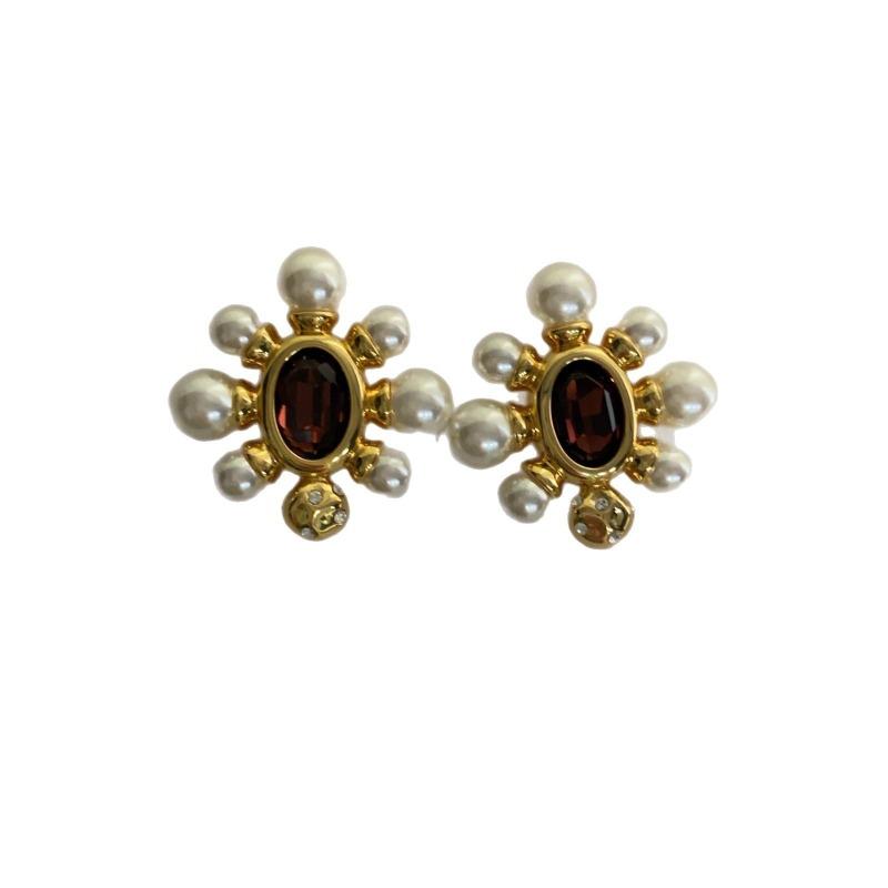 Gorgeous French Vintage Court Bead Earrings Temperament Light Luxury Fashion Versatile Exquisite High-End Unique Earrings Earrings