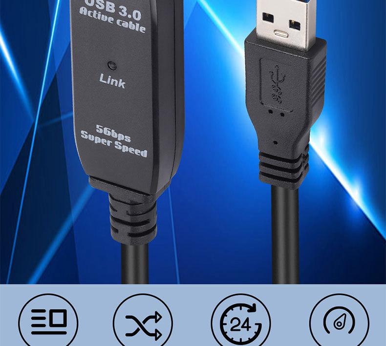 USB 3.0 Extension Cable - Male To Female Data Cable, Available In 5m, 10m, and 15m Lengths for Computer To Printer Connection