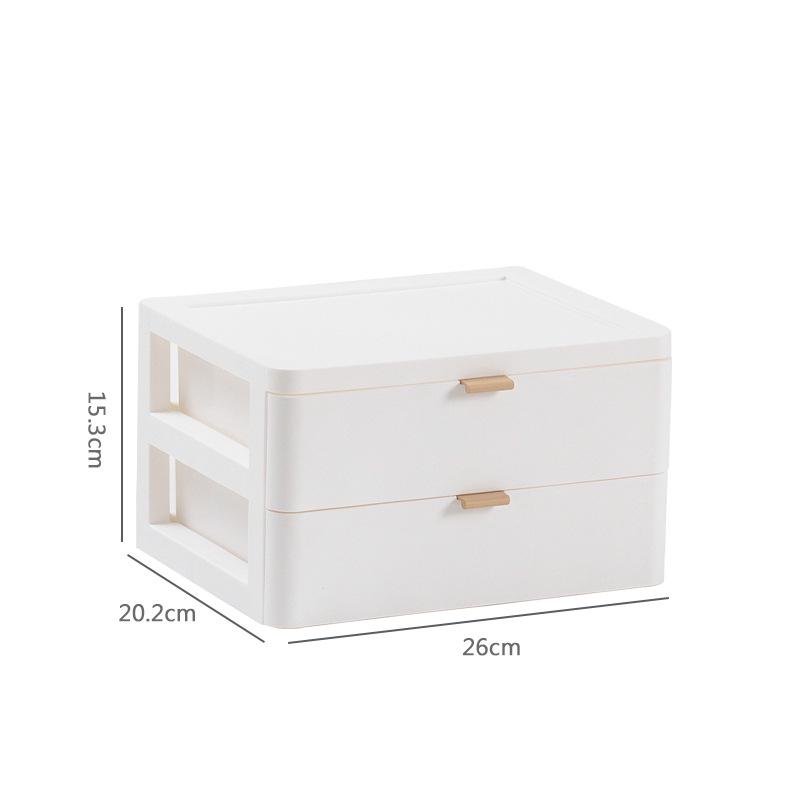 White Multi-Layer Drawer Storage Box for Cosmetics, Skincare, and Stationery