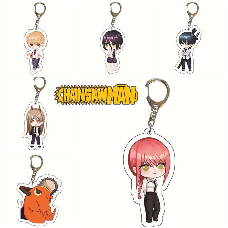 Chainsaw Man Acrylic Keychain Double Sided Printing Cartoon Character Bag Pendant