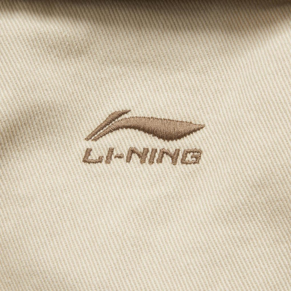 Li Ning Sports Fashion Series Solid Color Polo Neck Long Sleeve Zip Up American Vintage Casual Versatile Jacket Unisex Jacket Fog-Khaki AJDU321-4