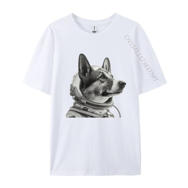 Weltraumhund T-Shirt Normales T-Shirt Für Studenten Neu Ankommendes Baumwoll-T-Shirt Freizeit Oberteil T-Shirts Schwarze Grafik-T-Shirts