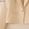 ZANZEA Women Casual Turn Down Collar Long Sleeve Classic Blazer
