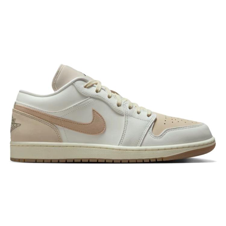 Jordan Air Jordan 1 Abrasion Resistant Low top Vintage Basketball Shoes Unisex White Brown IB8855-121(Team181-)